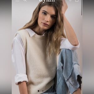 Dylan alpaca blend sweater vest womens medium cream